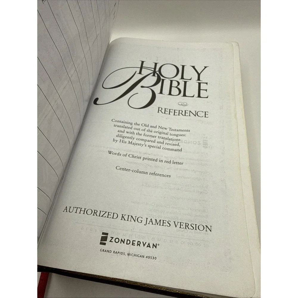 Holy Bible KJV‎ References Red Letter Bonded Leather Concordance Zondervan 1994